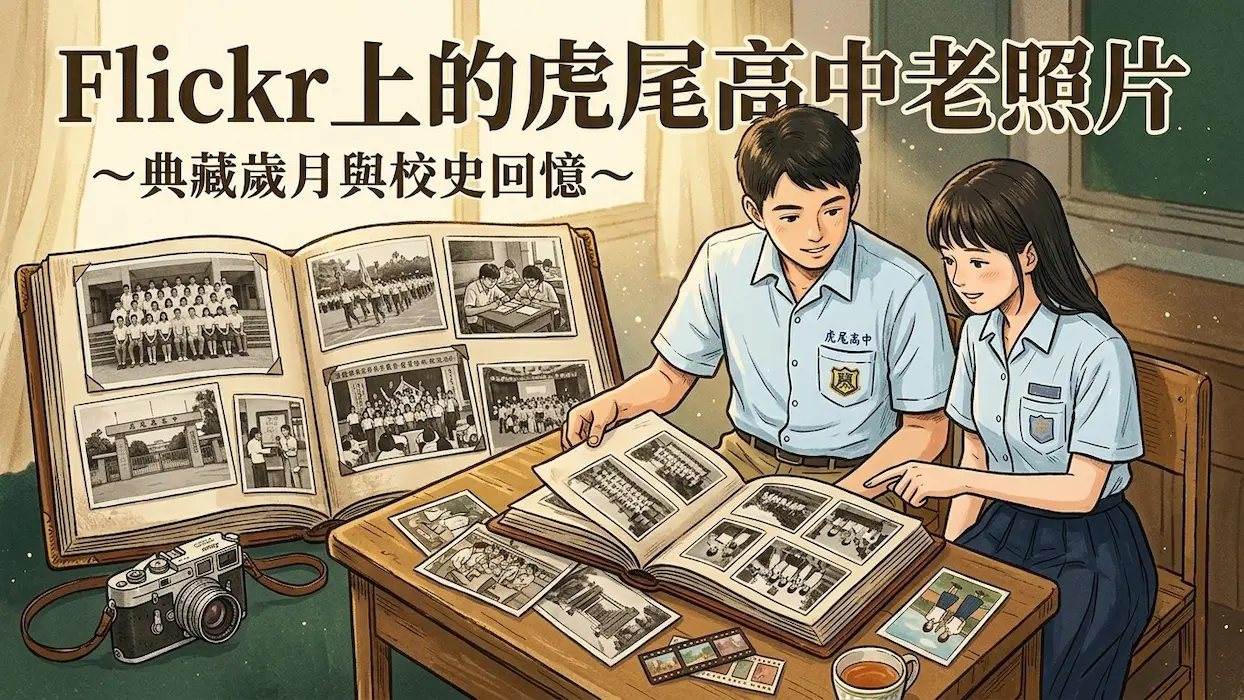 以生成式 AI 繪製出兩名學生翻閱舊相冊的想像圖。